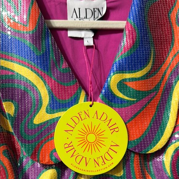 Alden Adair Rainbow Sequin Mini Dress NWT Retails $398 - Picture 5 of 6